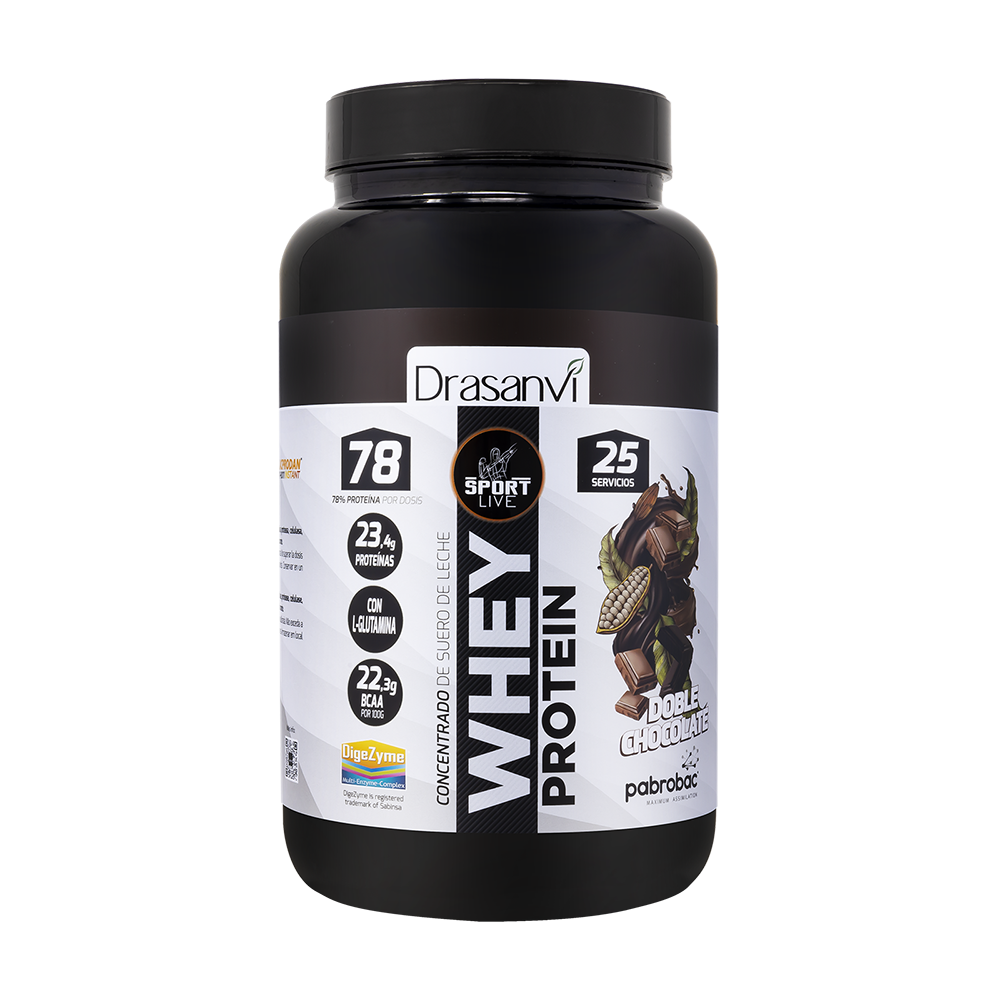 Whey Protein Concentrada Doble Chocolate 750G Sport Live Drasanvi