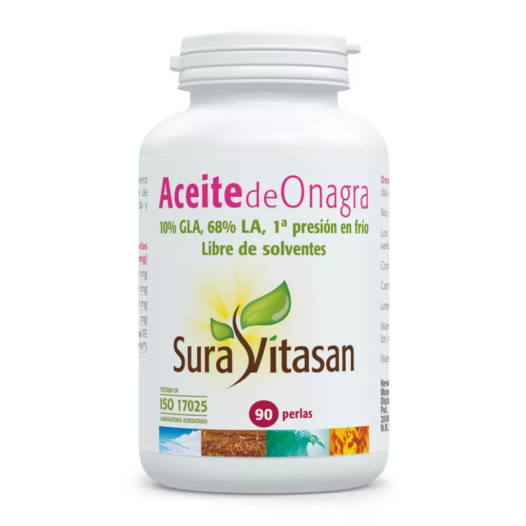 Aceite de Onagra 500 mg – 68% LA y 10% GLA (90 perlas)