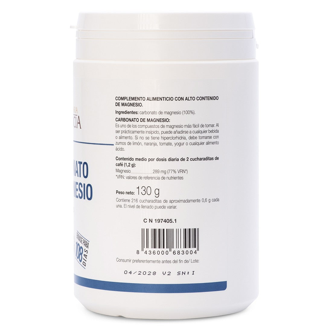 CARBONATO DE MAGNESIO - 130 gr