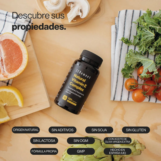 Complejo de Vitamina E Natural Espectro completo α, ß, γ, δ - 120 Softgels
