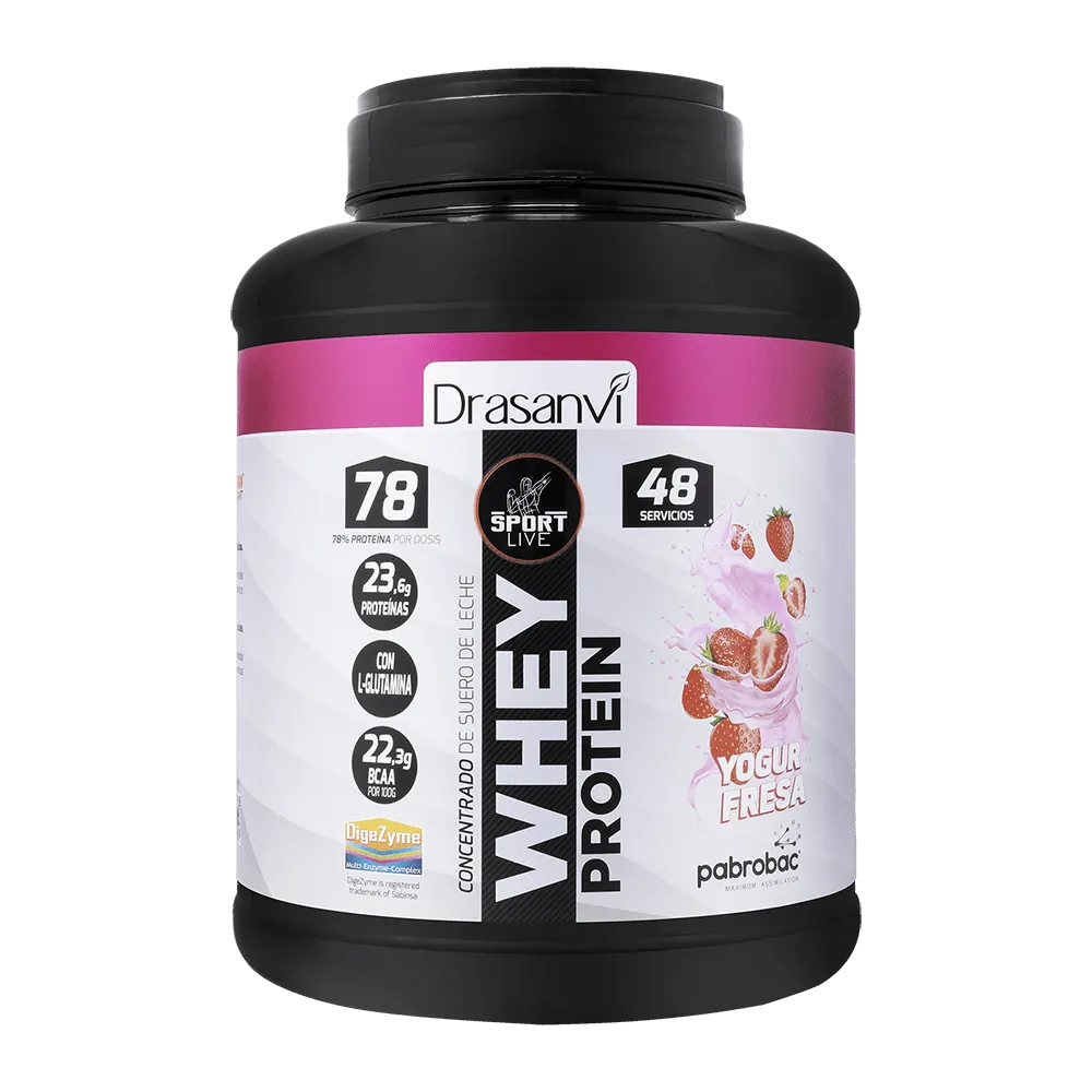 Whey Protein Concentrada Yogur Fresa 1450G Sport Live Drasanvi