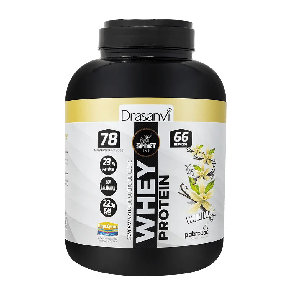 Whey Protein Concentrada Vainilla 2Kg Sport Live Drasanvi