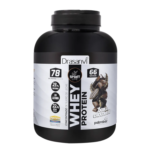 Whey Protein Concentrada Doble Chocolate 2Kg Sport Live Drasanvi