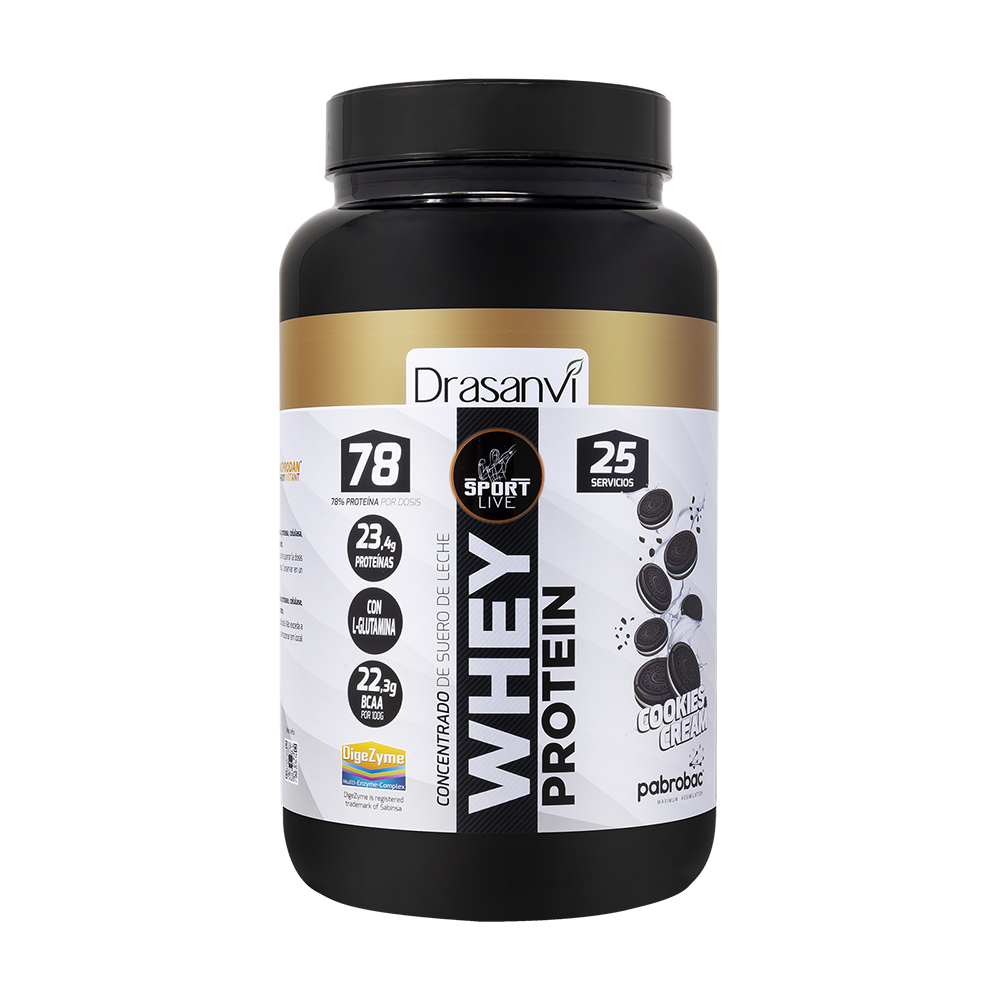 Whey Protein Concentrada Cookies And Cream 750G Sport Live Drasanvi
