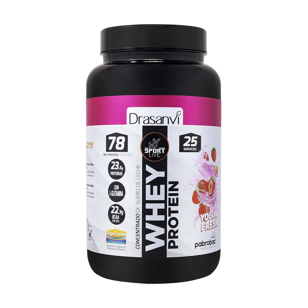 Whey Protein Concentrada Yogur Fresa 750G Sport Live Drasanvi