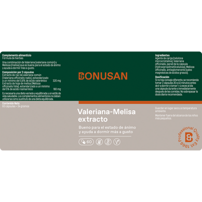 Bonusan Valeriana-Melisa extracto - 60 caps
