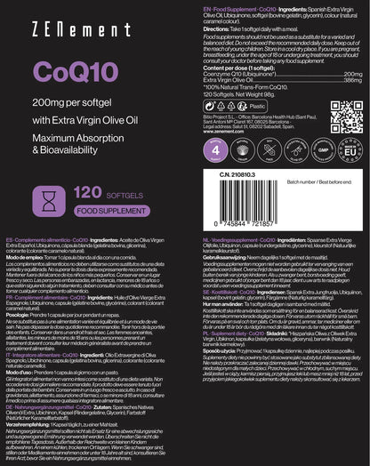 CoQ10 200 mg por perla - 120 Softgels