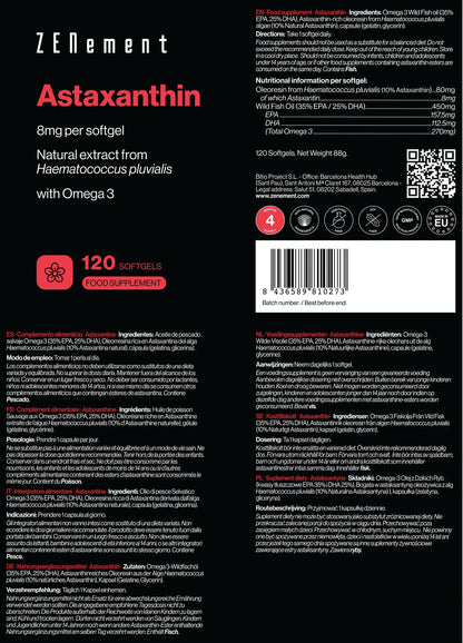Astaxantina 8 mg por perla - 120 Softgels