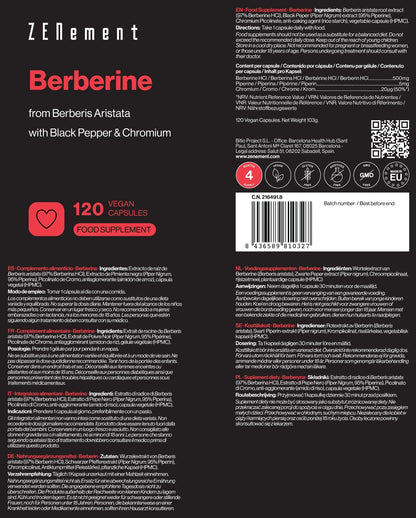 Berberina 500 mg - 120 Cápsulas