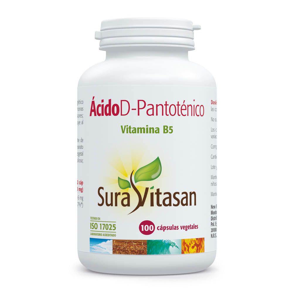 Ácido D-Pantoténico 500 mg – Vitamina B5 (100 cápsulas)