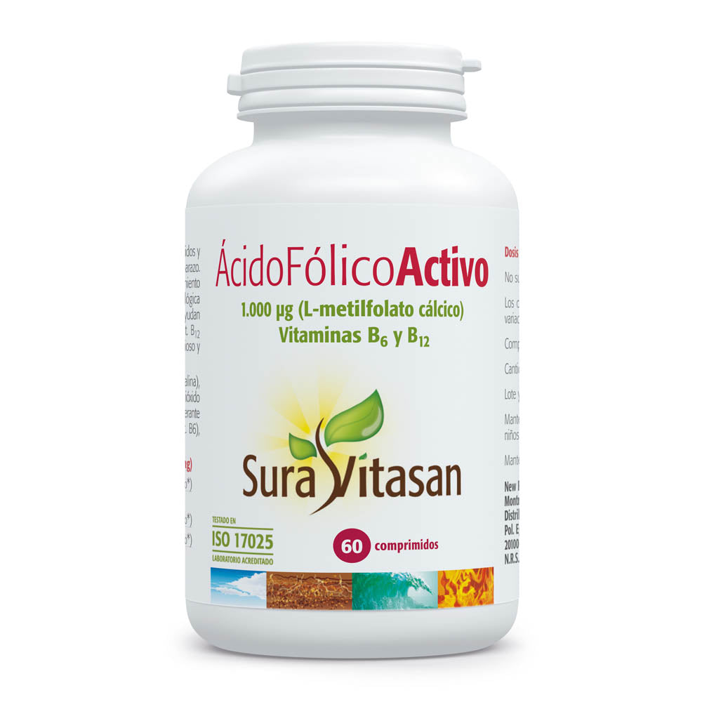Ácido Fólico Activo 1.000 µg – L-Metilfolato + B6 + B12 (60 comp.)