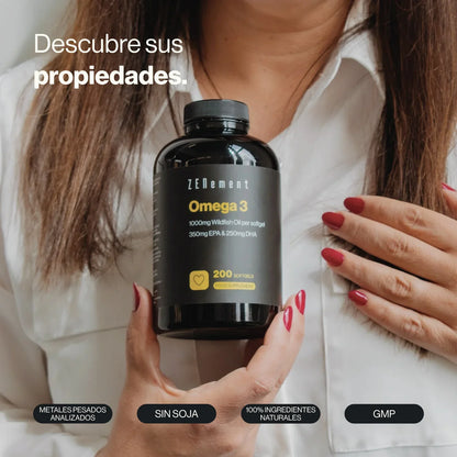 Omega-3 1000 mg Aceite de Pescado Salvaje - 200 Cápsulas blandas